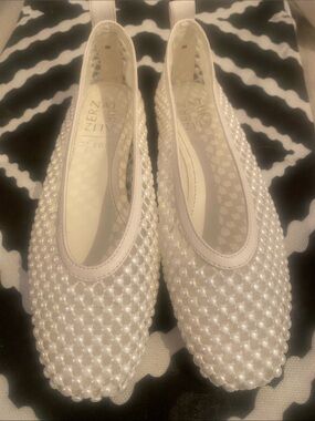 Naturalizer Pearl-Embellished Ballet Flats in Ivory